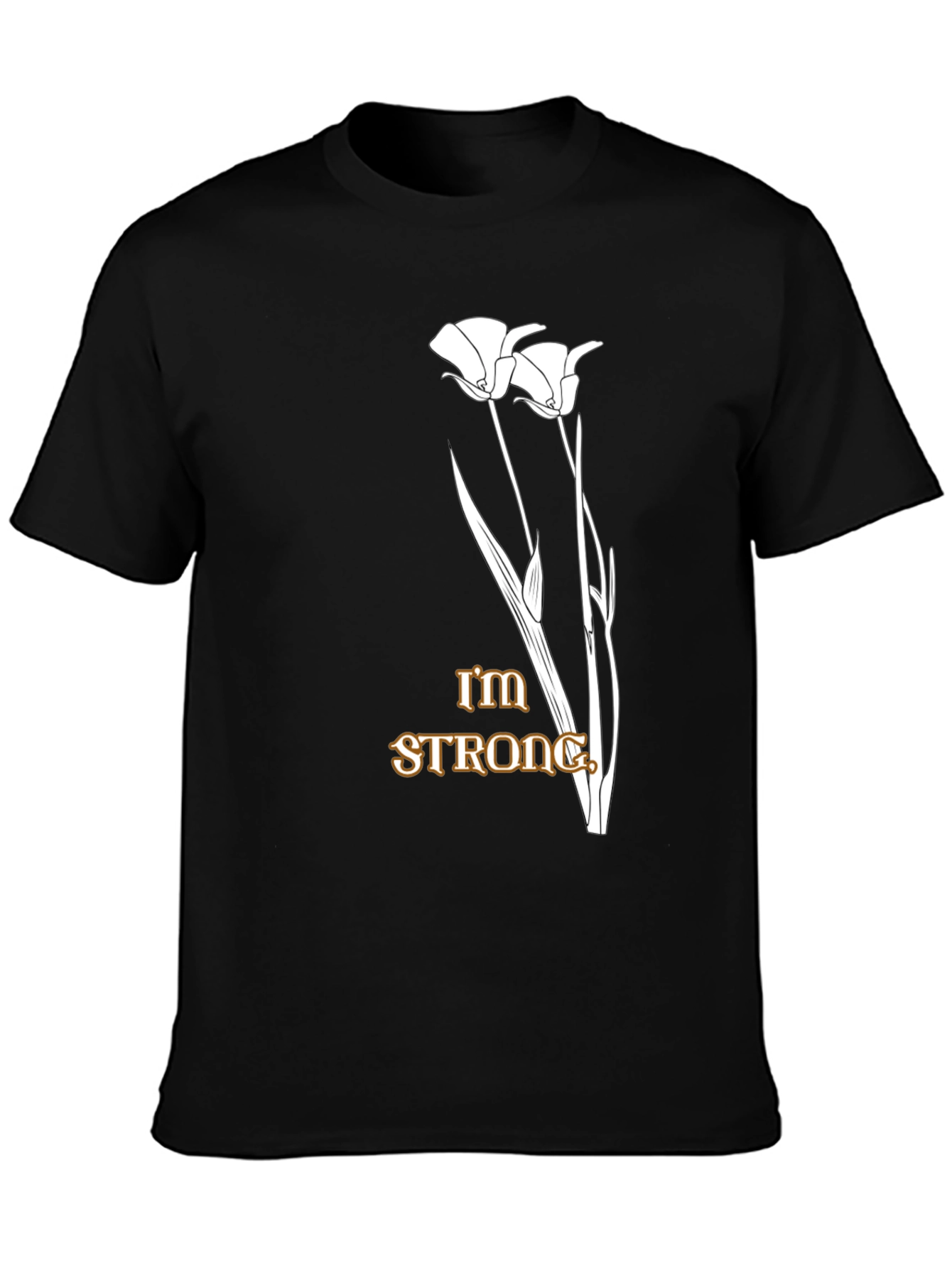 Im Strong Floral Graphic Black T-Shirt