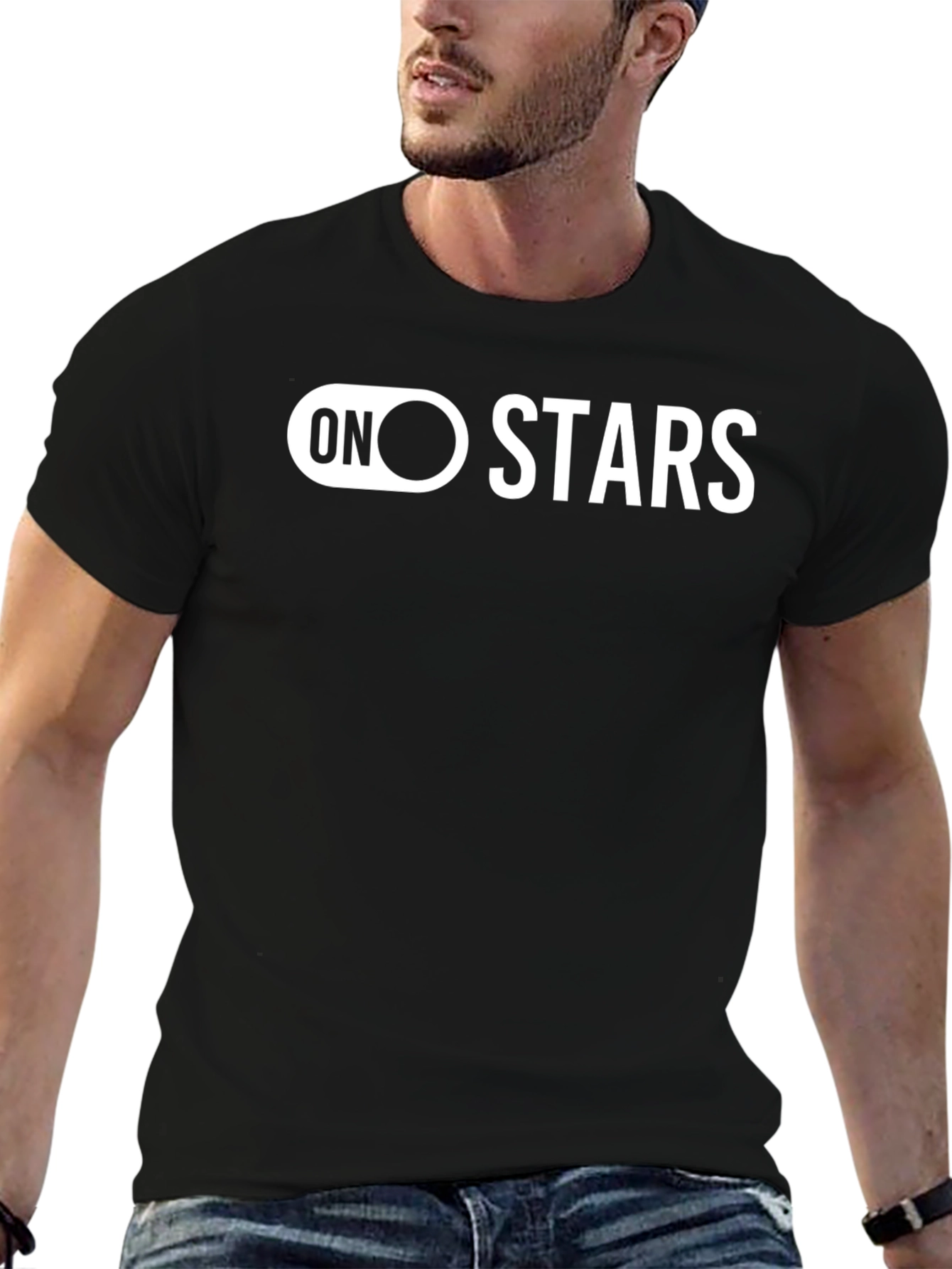 On Stars Black Graphic T-Shirt