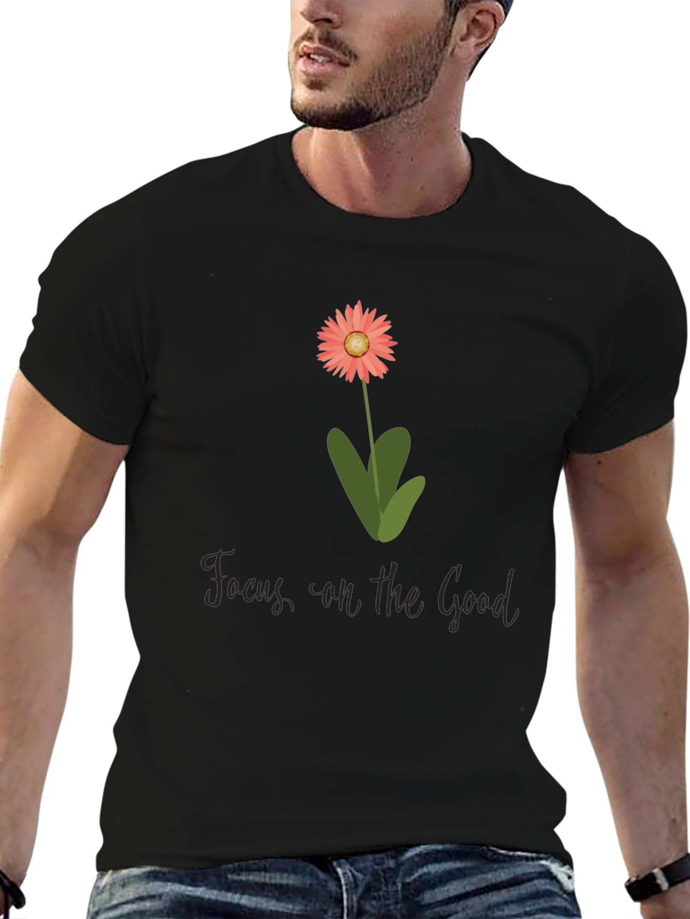Focus on the Good Flower Graphic T-Shirt