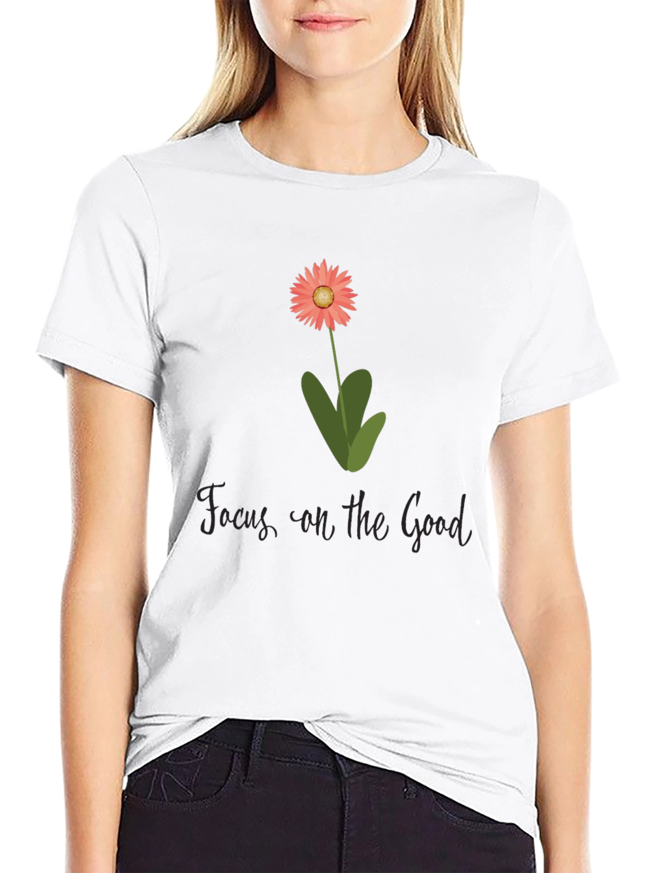 Focus on the Good Flower Graphic T-Shirt