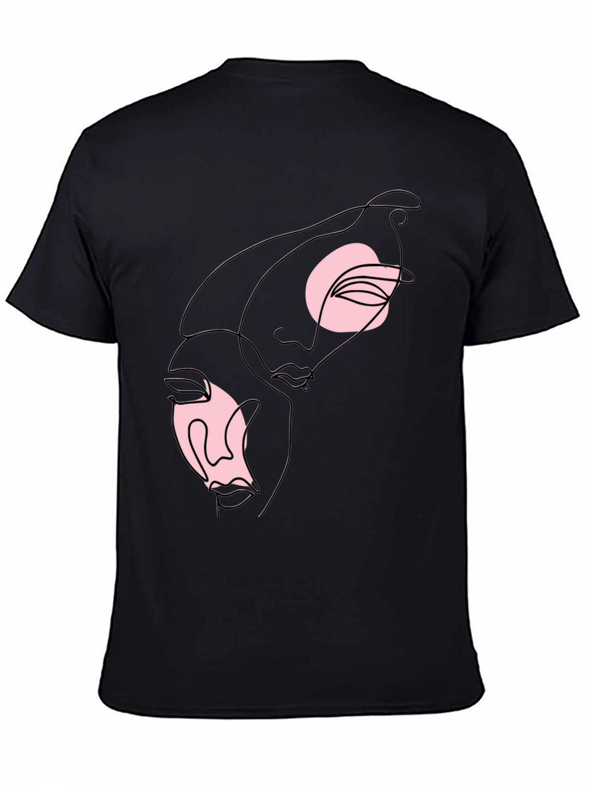 Abstract Faces Graphic Tee - Black
