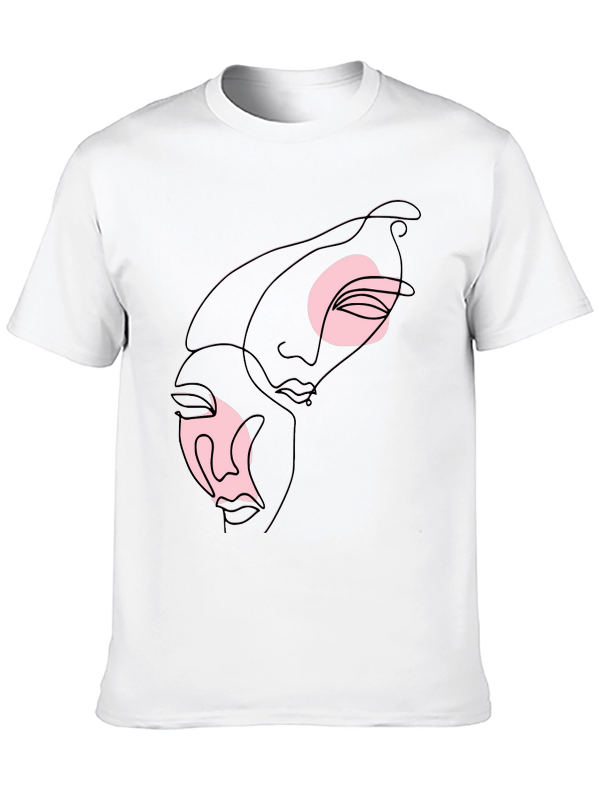 Abstract Faces Graphic Tee - Black
