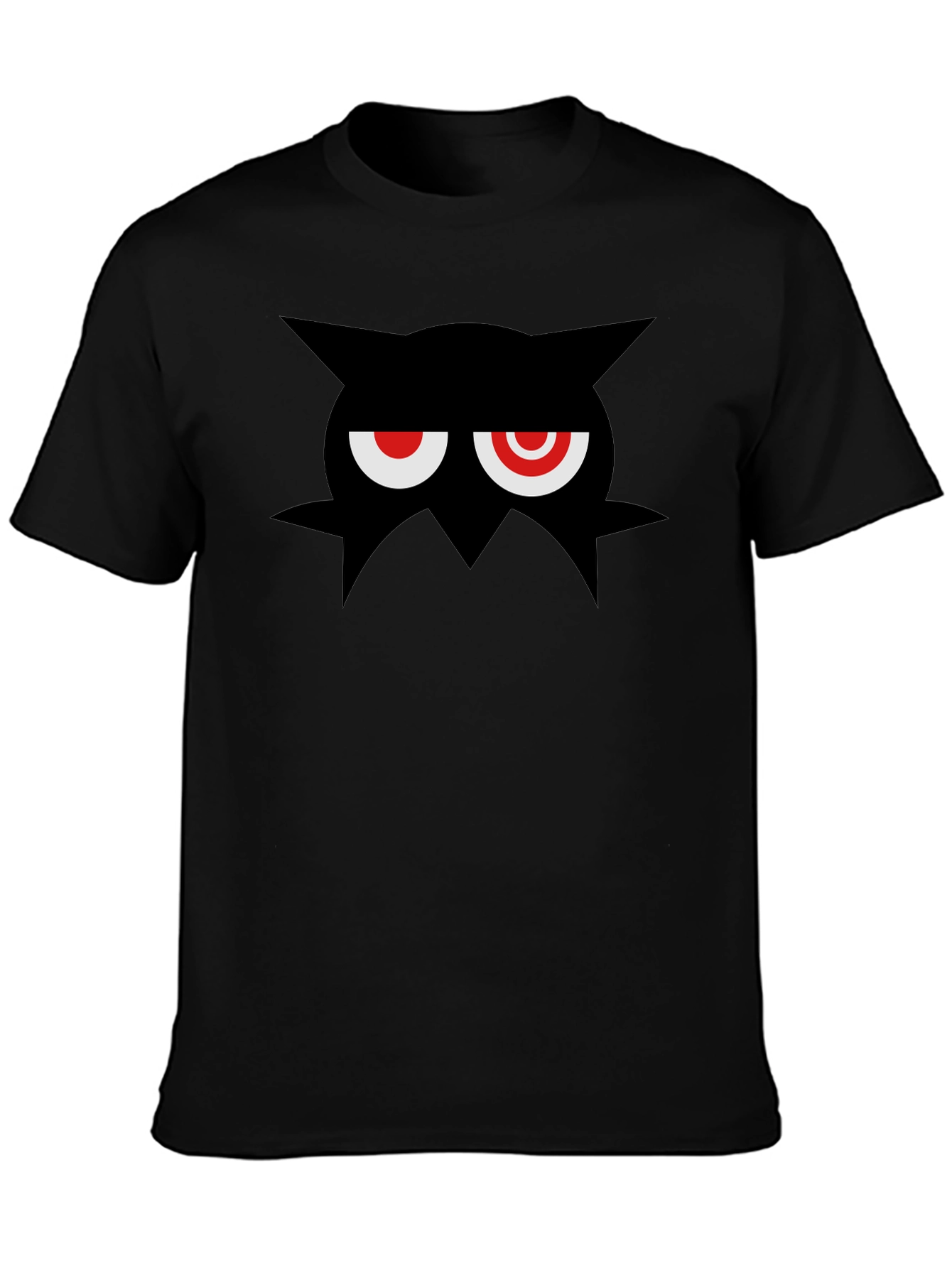 Mens Black Graphic Tee - Angry Black Character Design