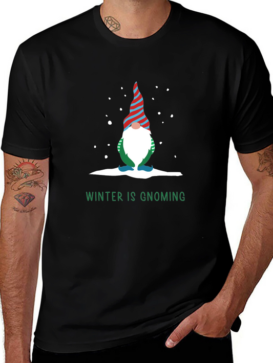 Winter Gnoming Graphic Tee Shirt - Holiday Fun