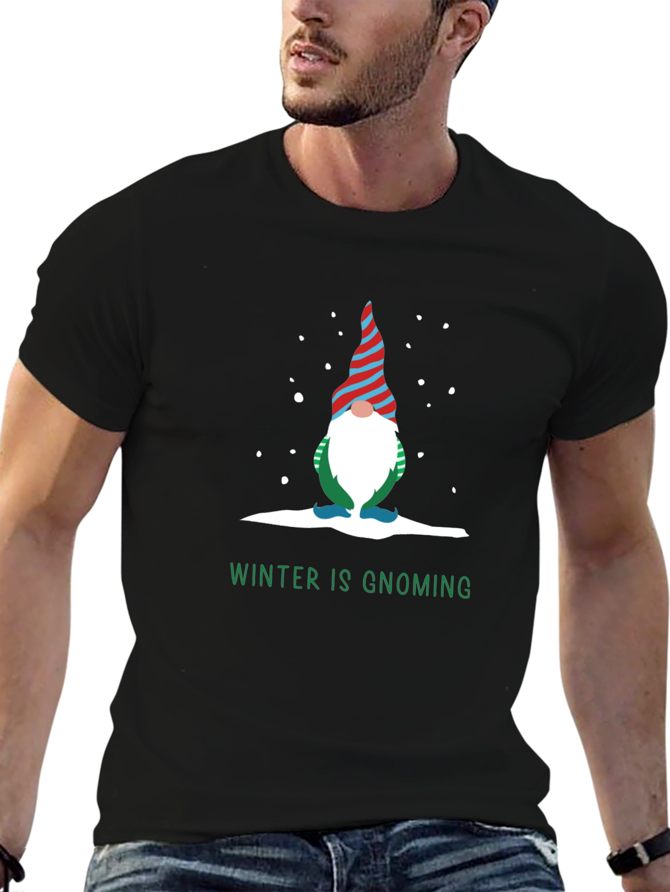 Winter Gnoming Graphic Tee Shirt - Holiday Fun