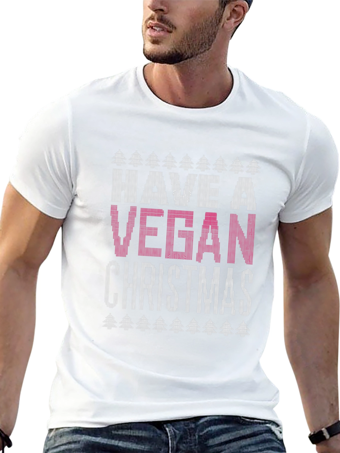Vegan Christmas T-Shirt - Ugly Christmas Sweater Style Tee