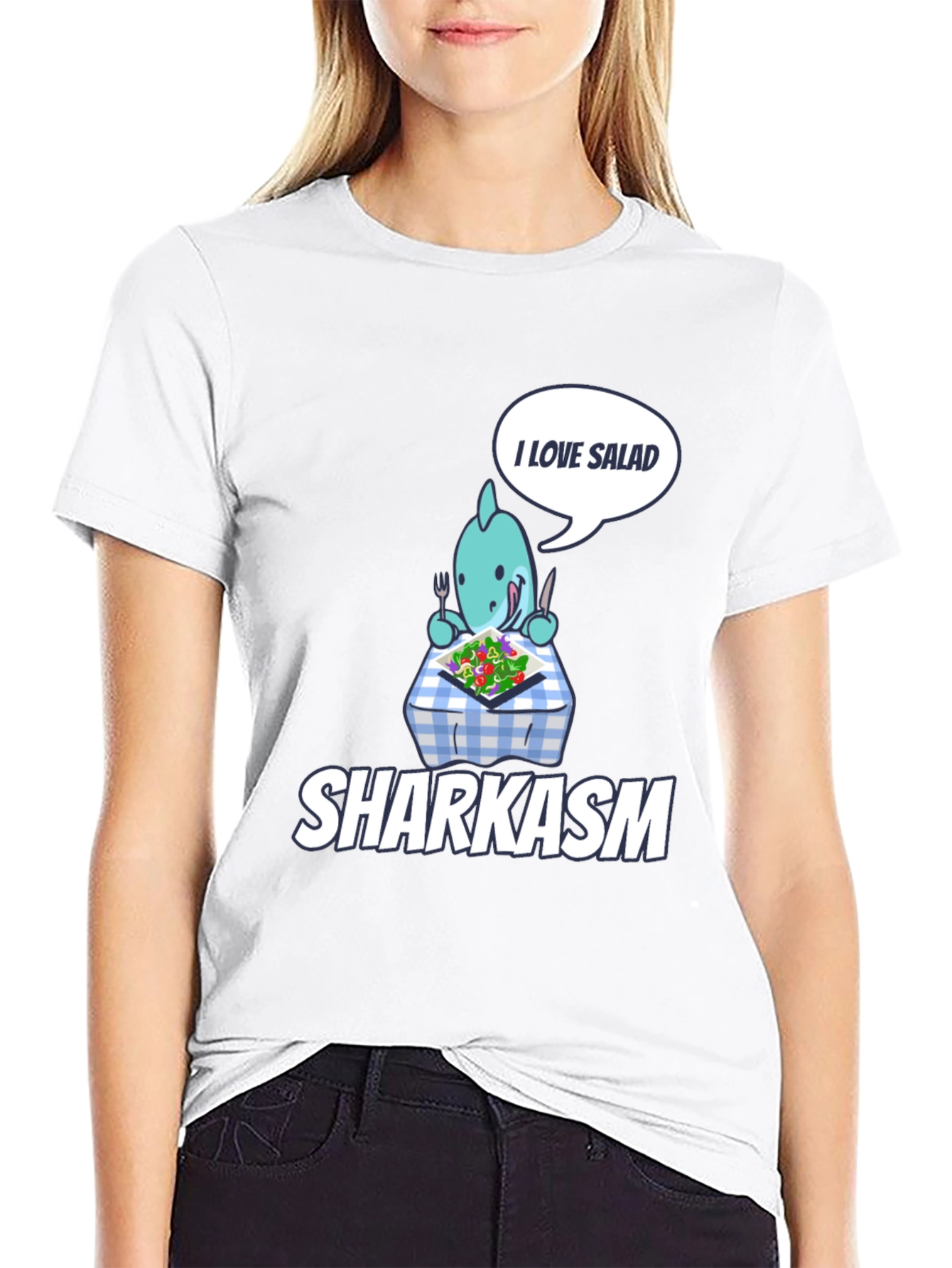 Sharkasm T-Shirt: I Love Salad Graphic Tee