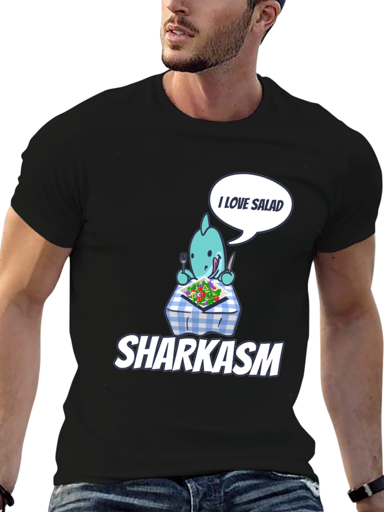 Sharkasm T-Shirt: I Love Salad Graphic Tee