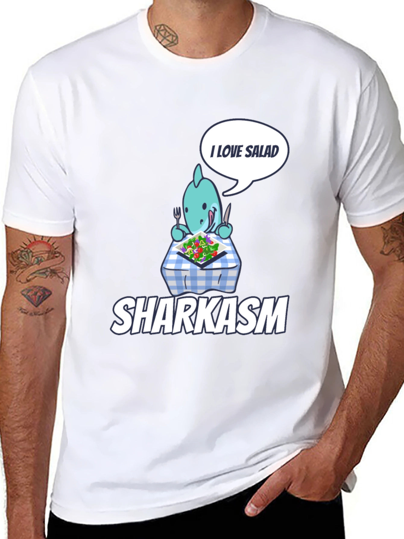 Sharkasm T-Shirt: I Love Salad Graphic Tee