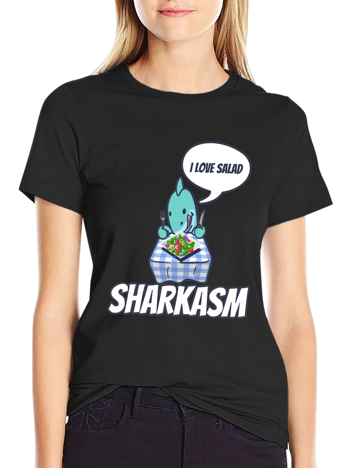Sharkasm T-Shirt: I Love Salad Graphic Tee