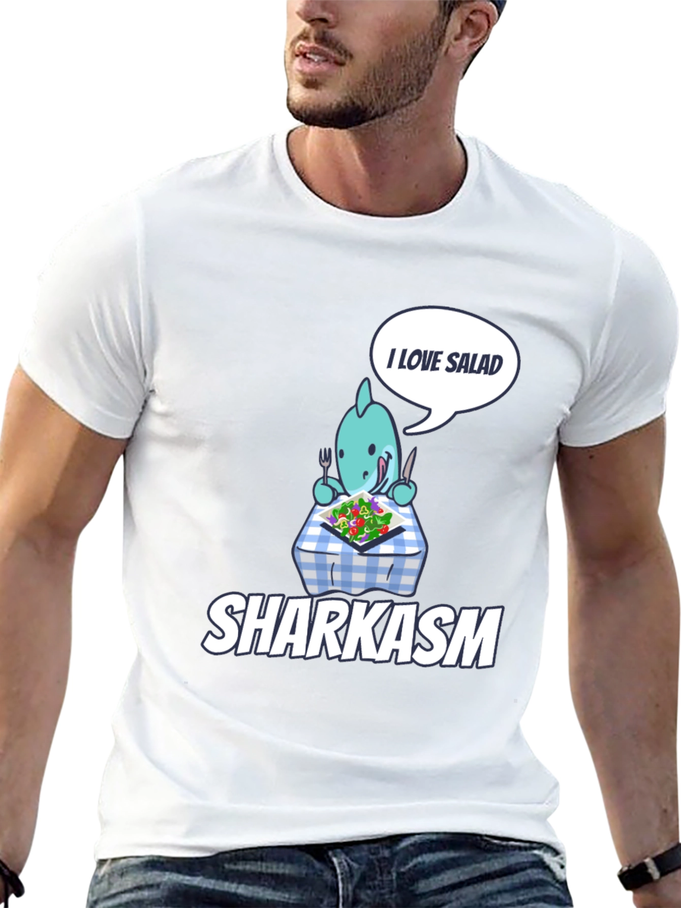 Sharkasm T-Shirt: I Love Salad Graphic Tee