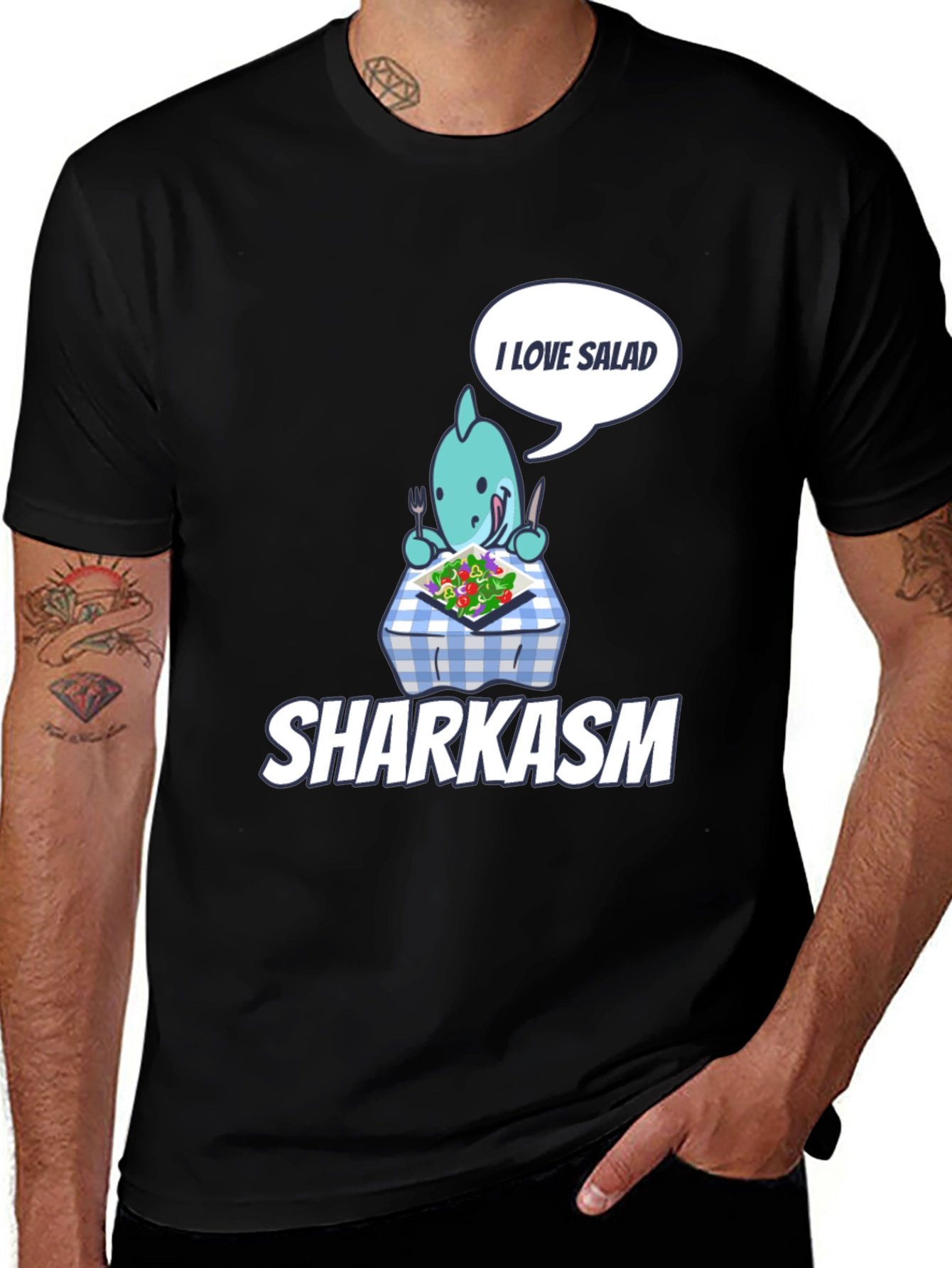 Sharkasm T-Shirt: I Love Salad Graphic Tee