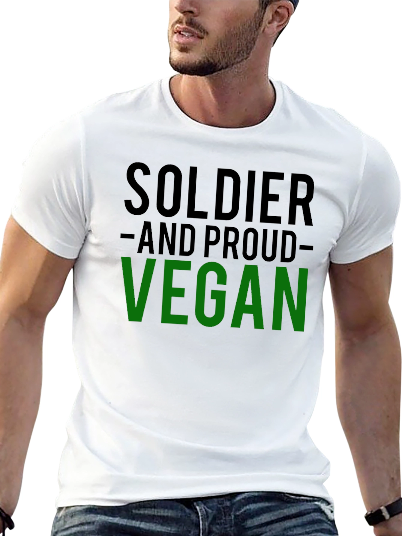 Soldier and Proud Vegan Graphic T-Shirt