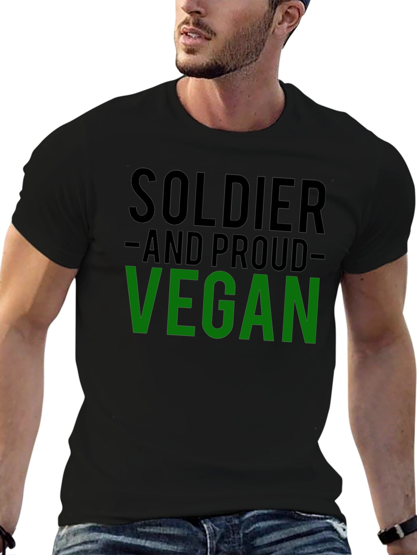 Soldier and Proud Vegan Graphic T-Shirt