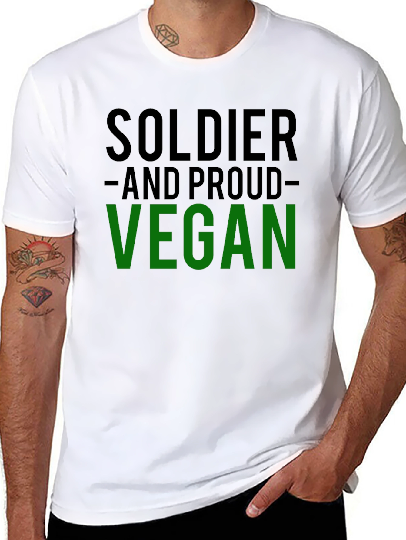 Soldier and Proud Vegan Graphic T-Shirt