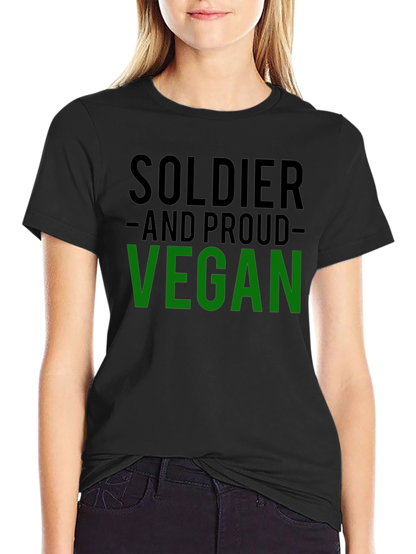 Soldier and Proud Vegan Graphic T-Shirt