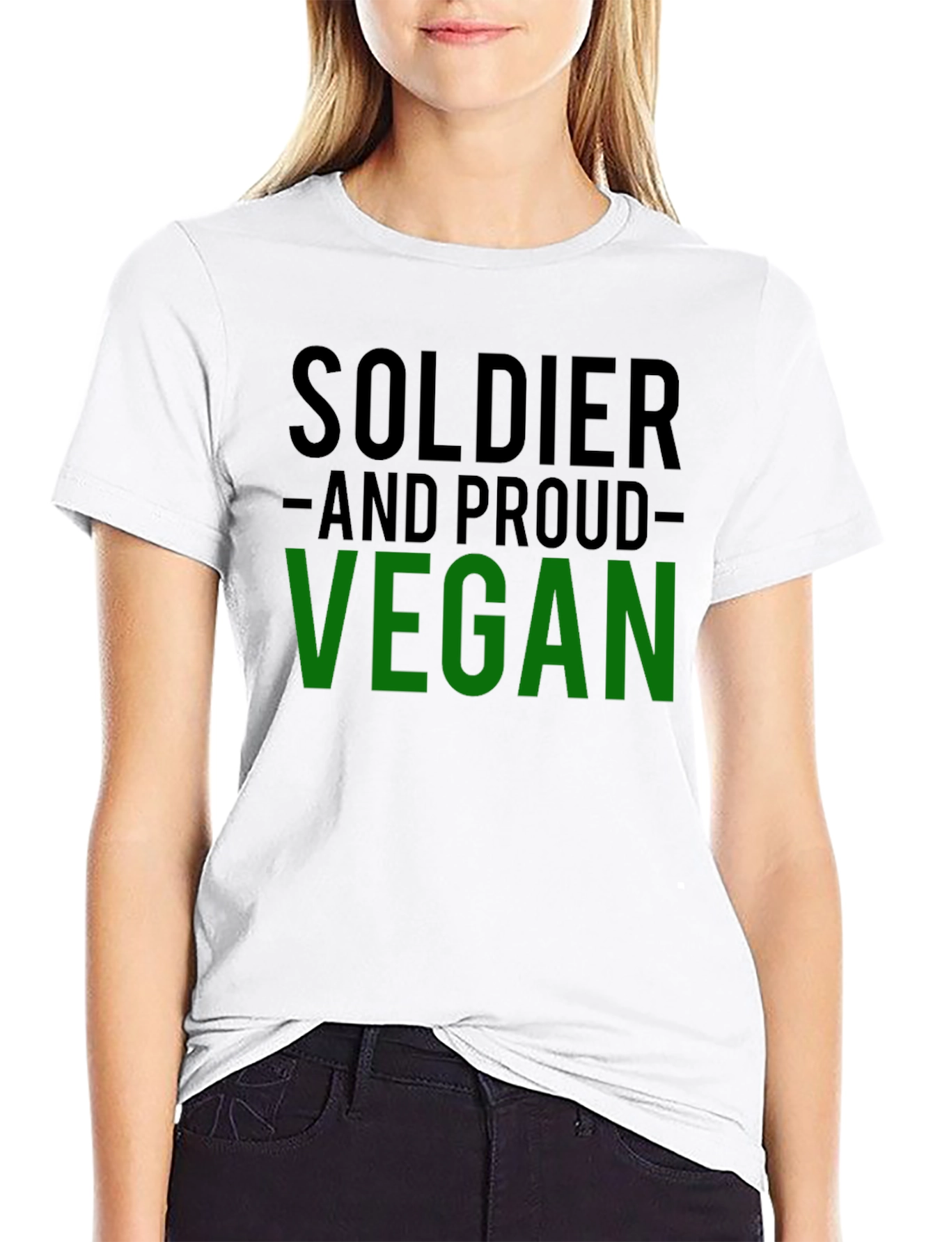 Soldier and Proud Vegan Graphic T-Shirt