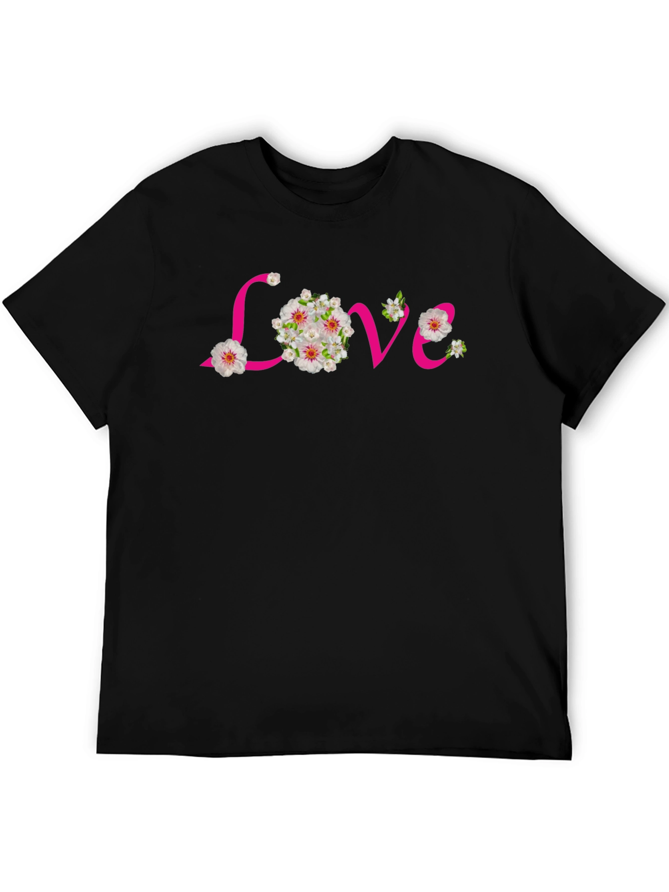 Floral Love Black T-Shirt