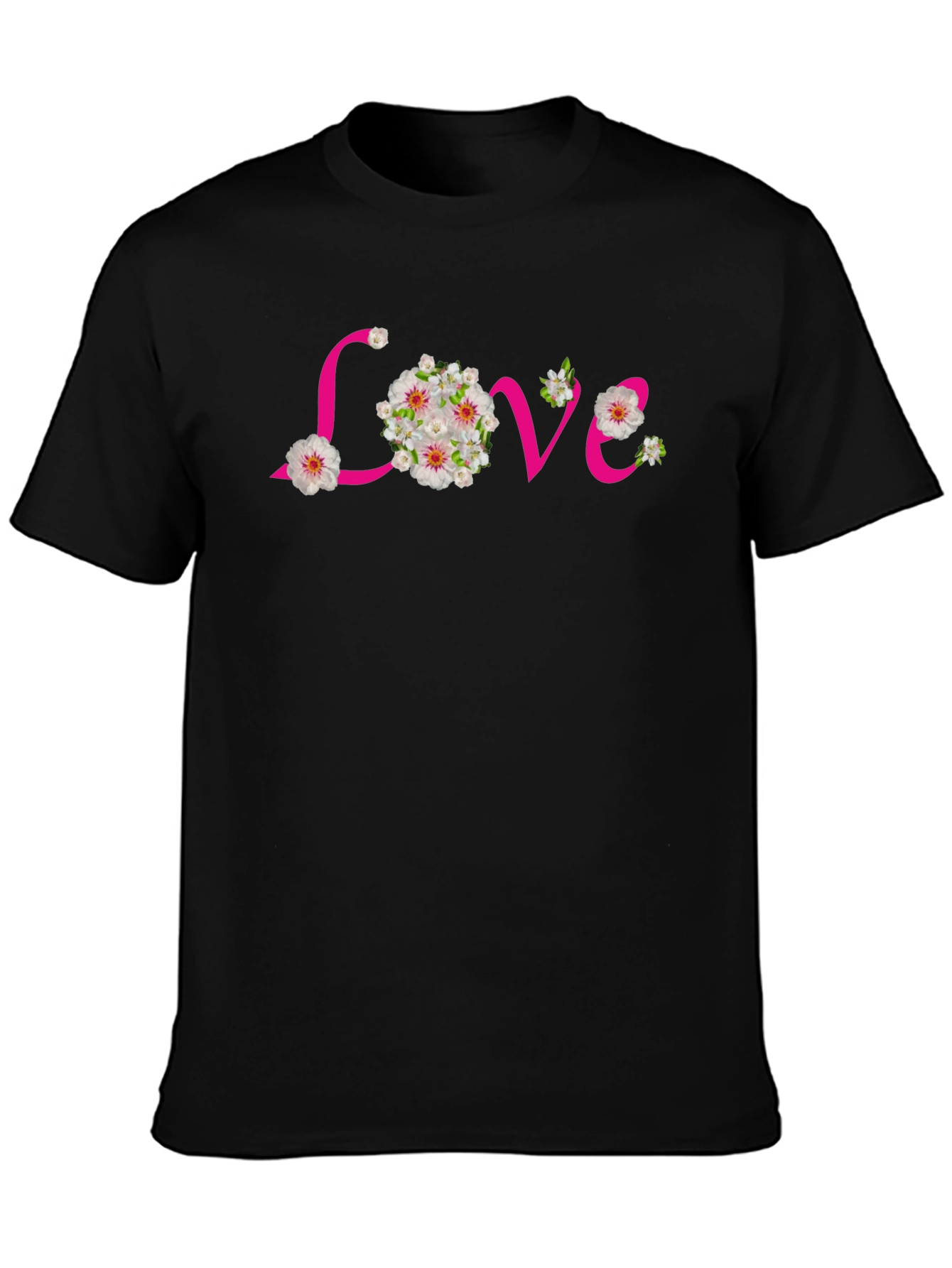 Floral Love Black T-Shirt