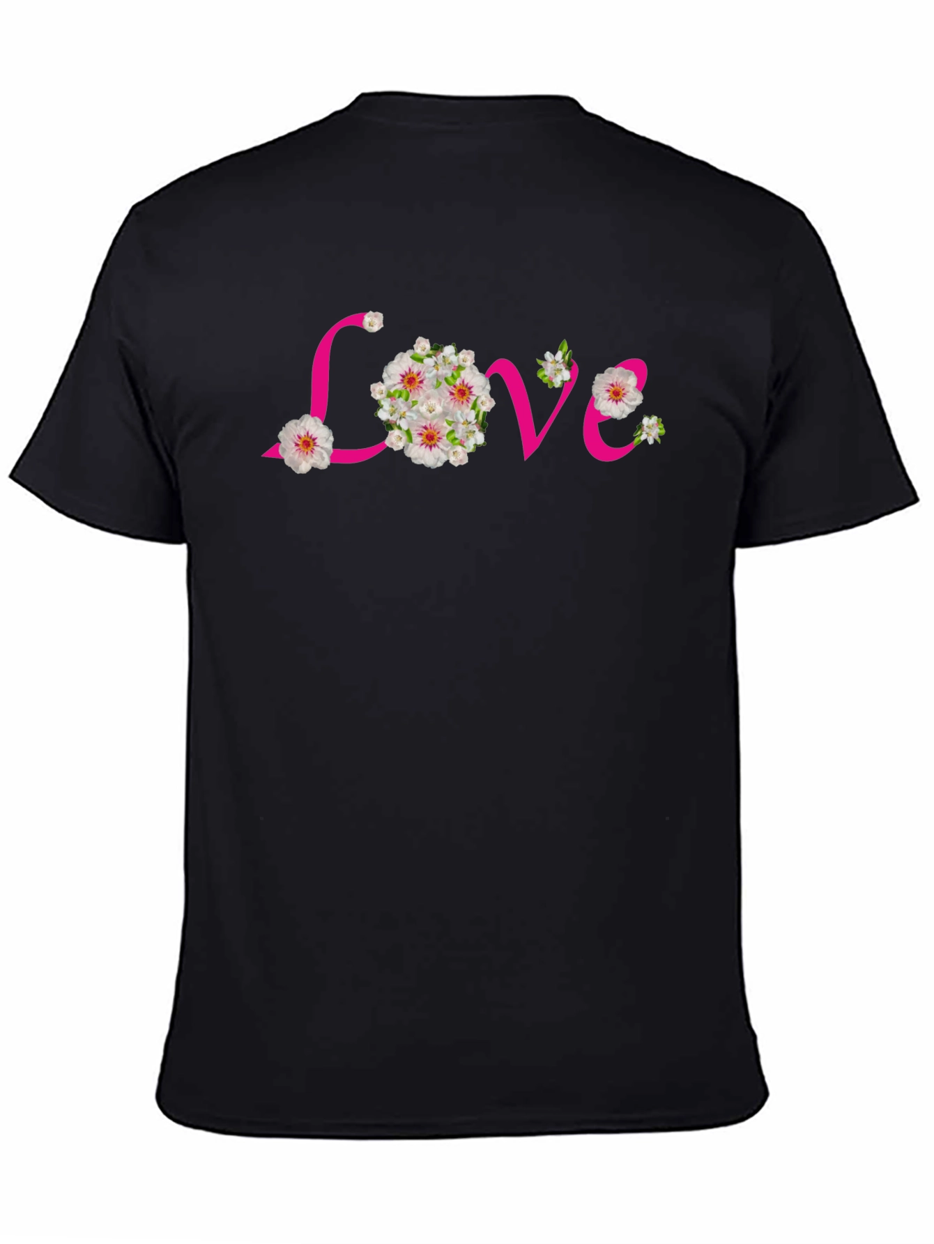 Floral Love Black T-Shirt