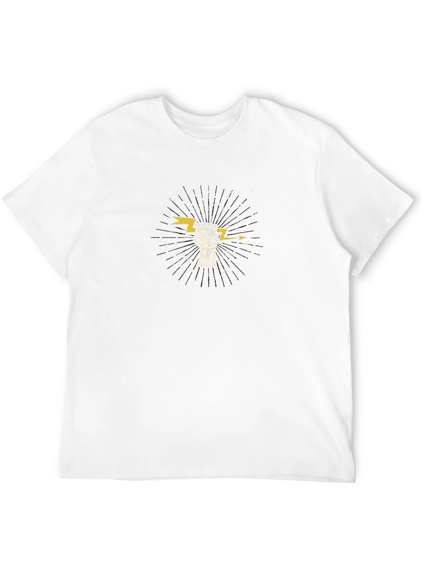 Empowered Bolt Graphic Tee - Black Cotton Crew Neck