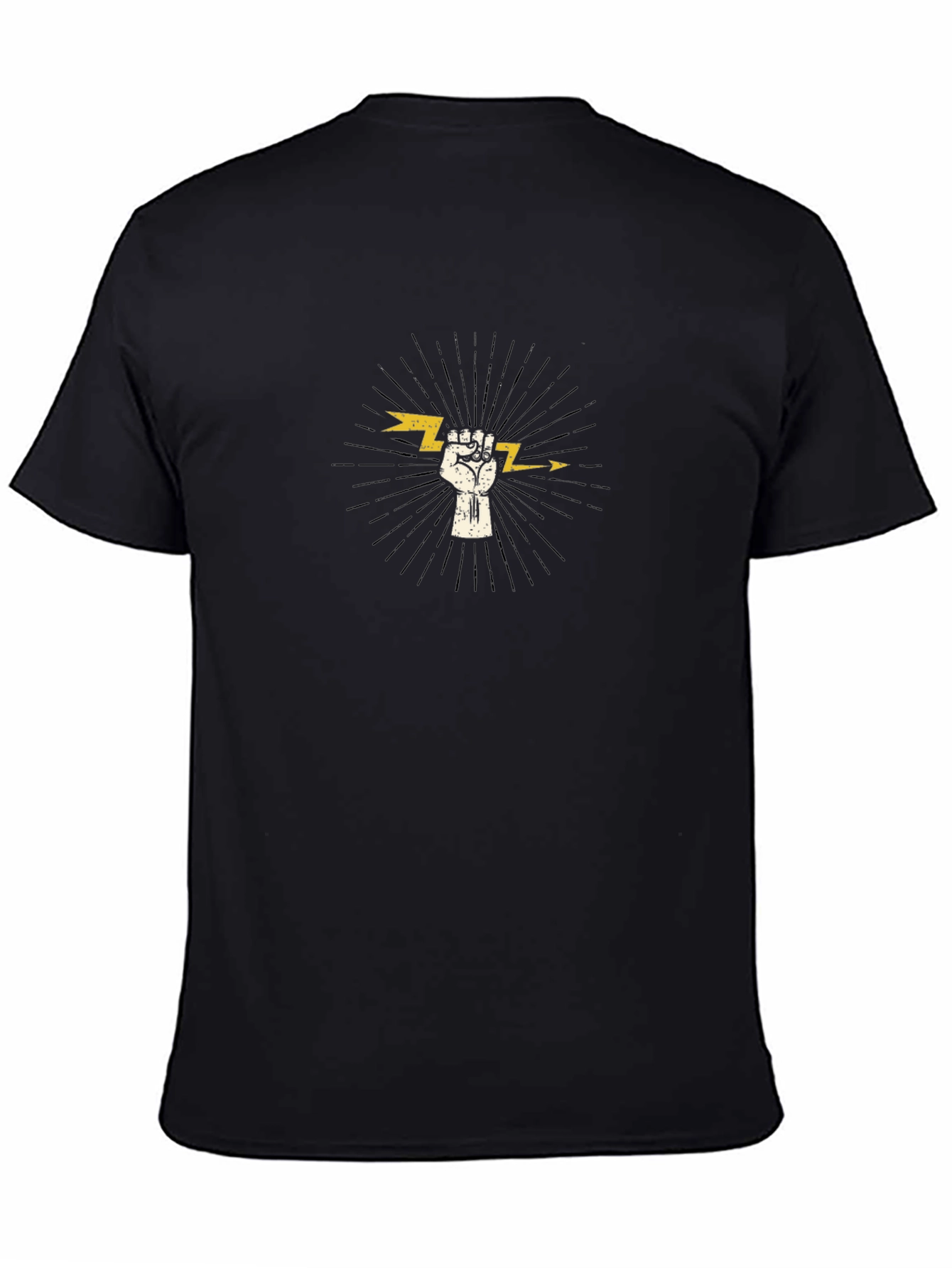 Empowered Bolt Graphic Tee - Black Cotton Crew Neck
