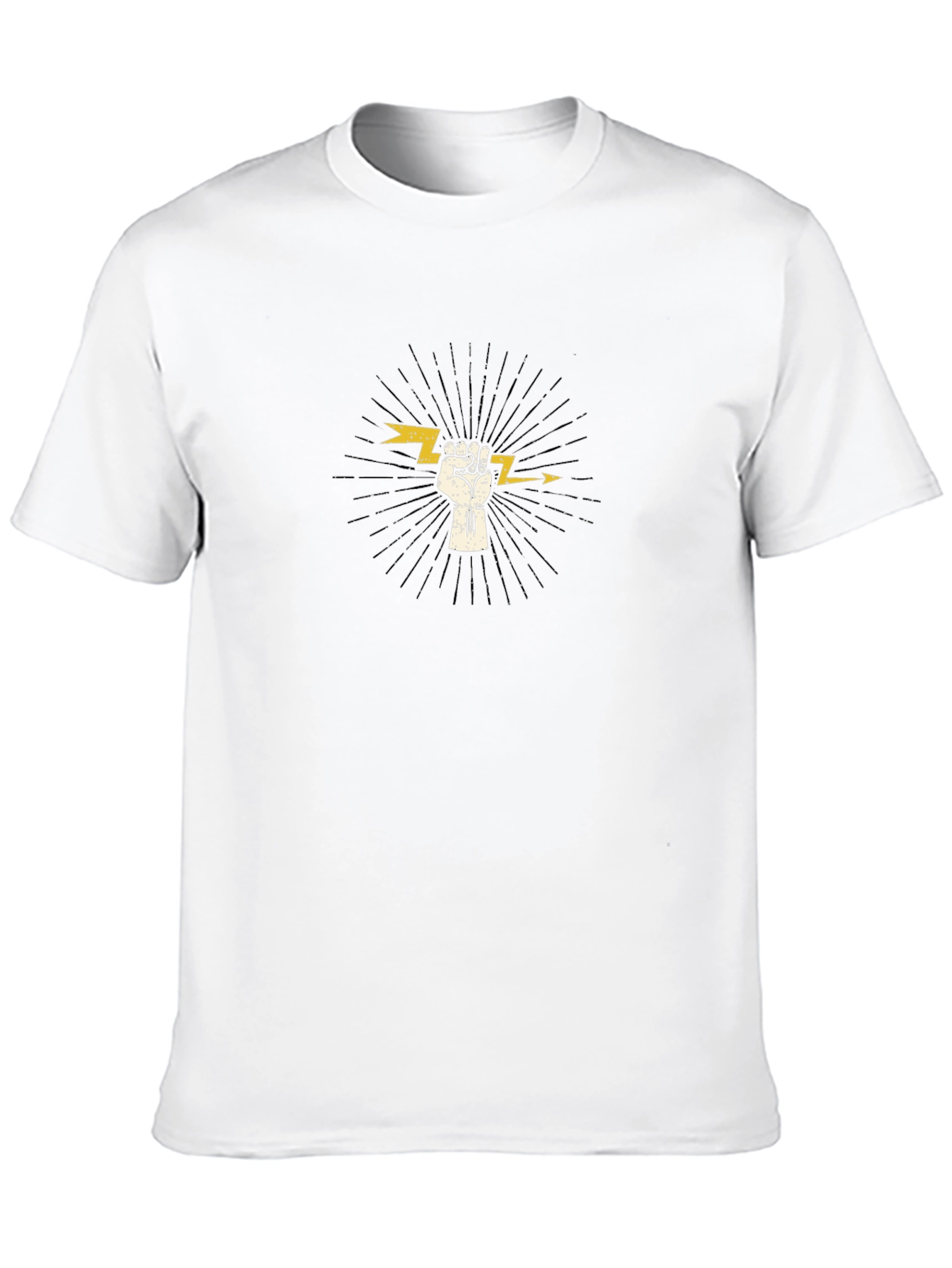 Empowered Bolt Graphic Tee - Black Cotton Crew Neck