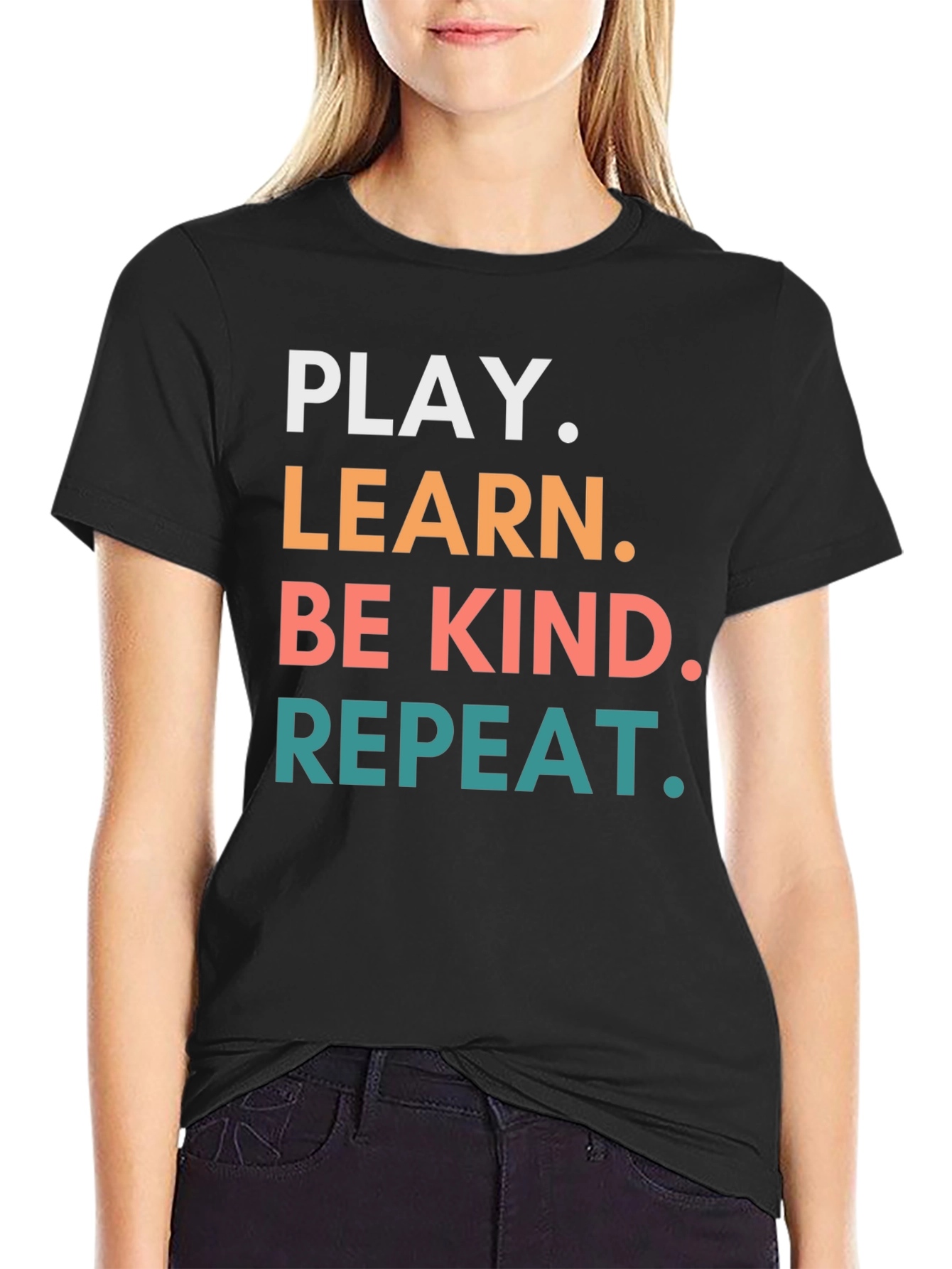 Play Learn Be Kind Repeat Graphic Tee