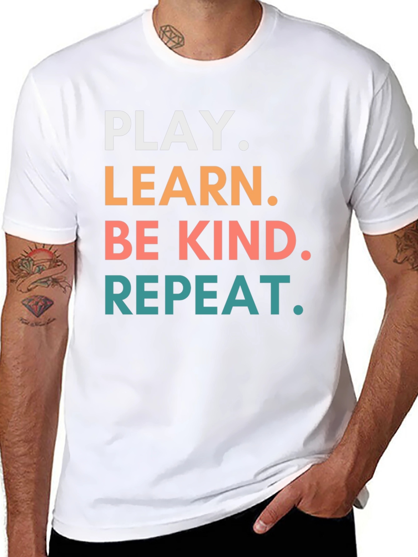 Play Learn Be Kind Repeat Graphic Tee