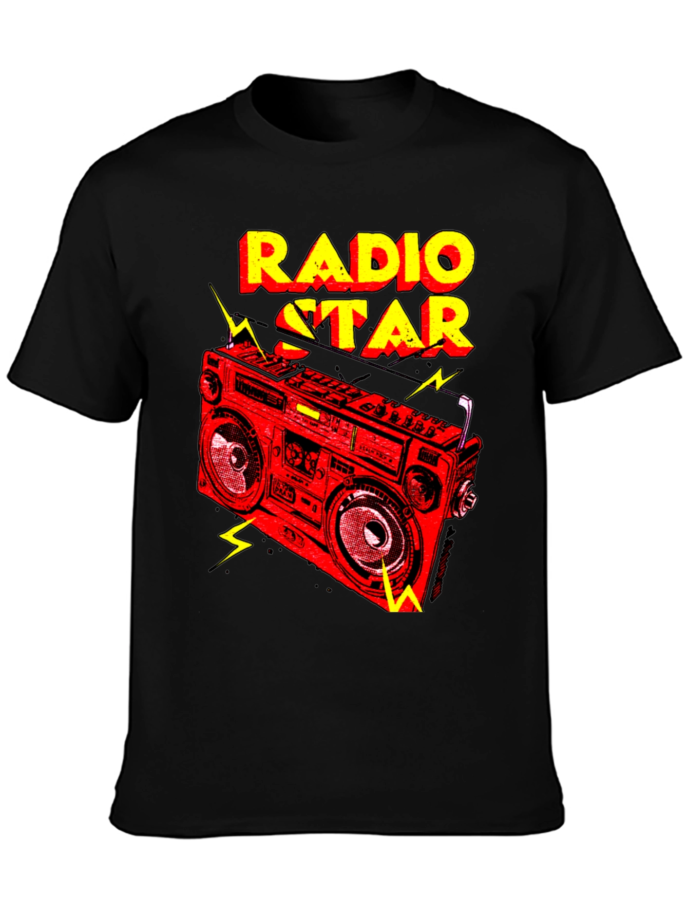 Radio Star Graphic Tee - Retro Boombox Design