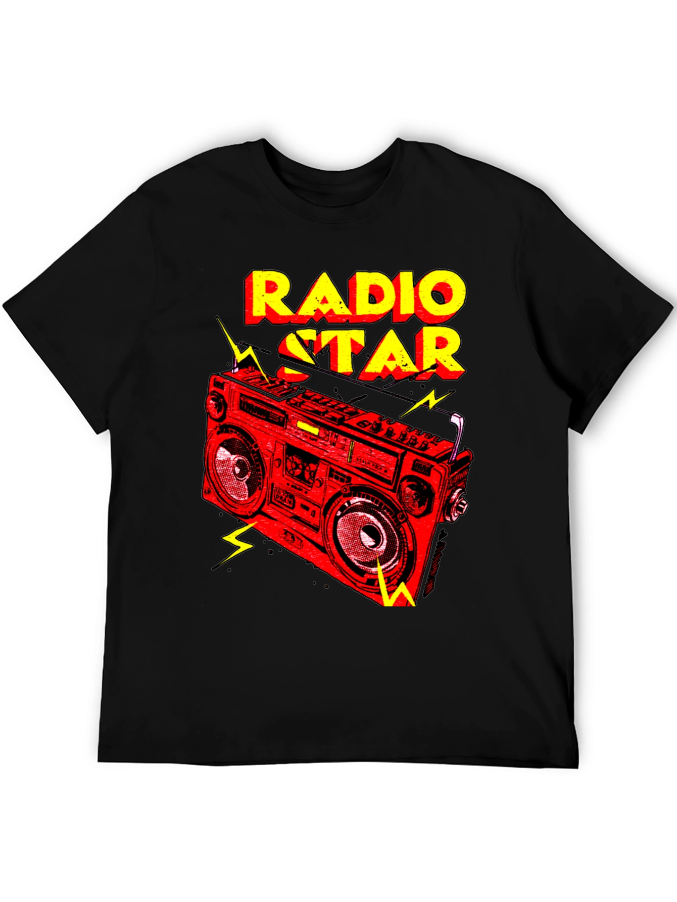 Radio Star Graphic Tee - Retro Boombox Design