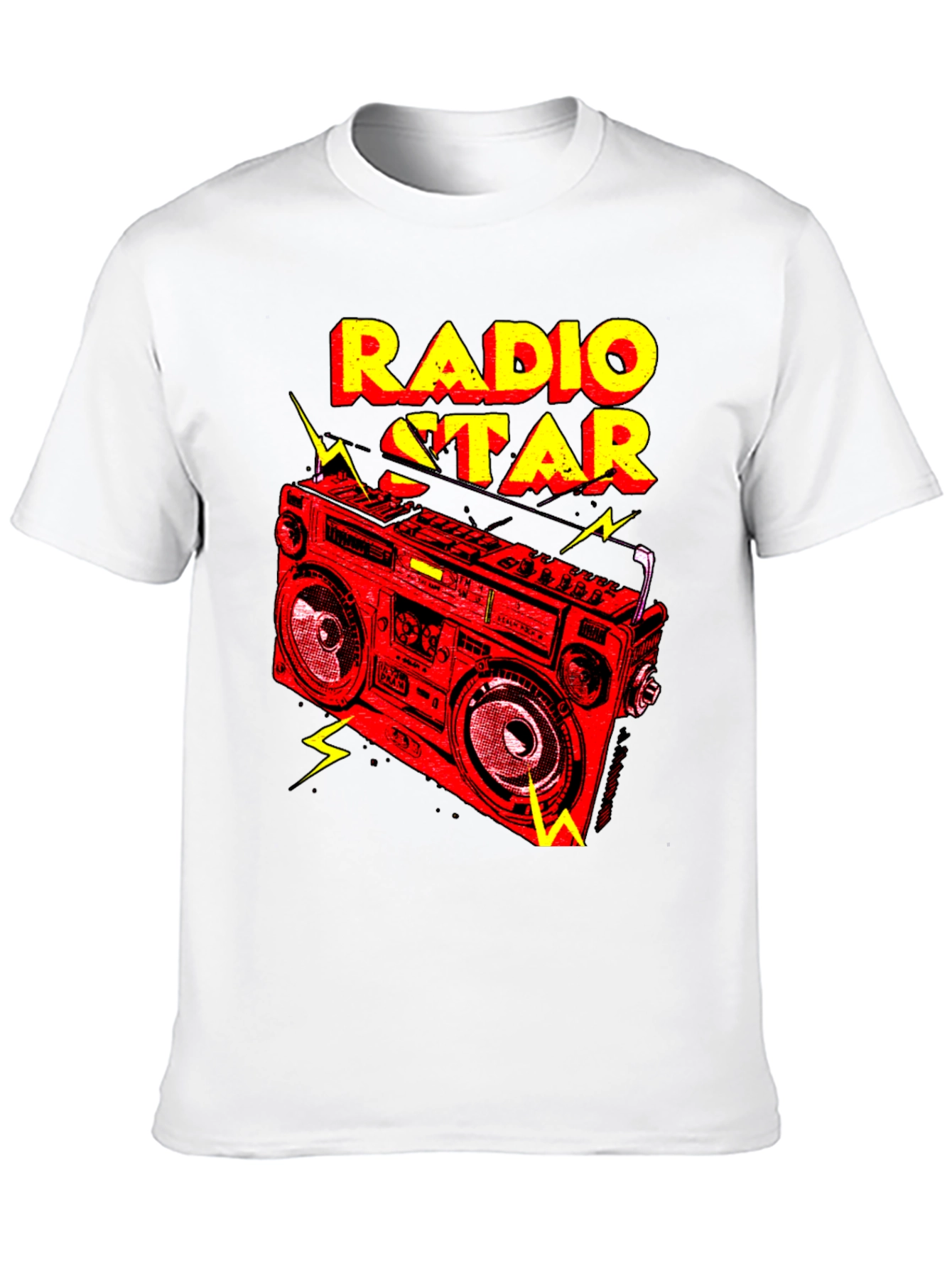 Radio Star Graphic Tee - Retro Boombox Design