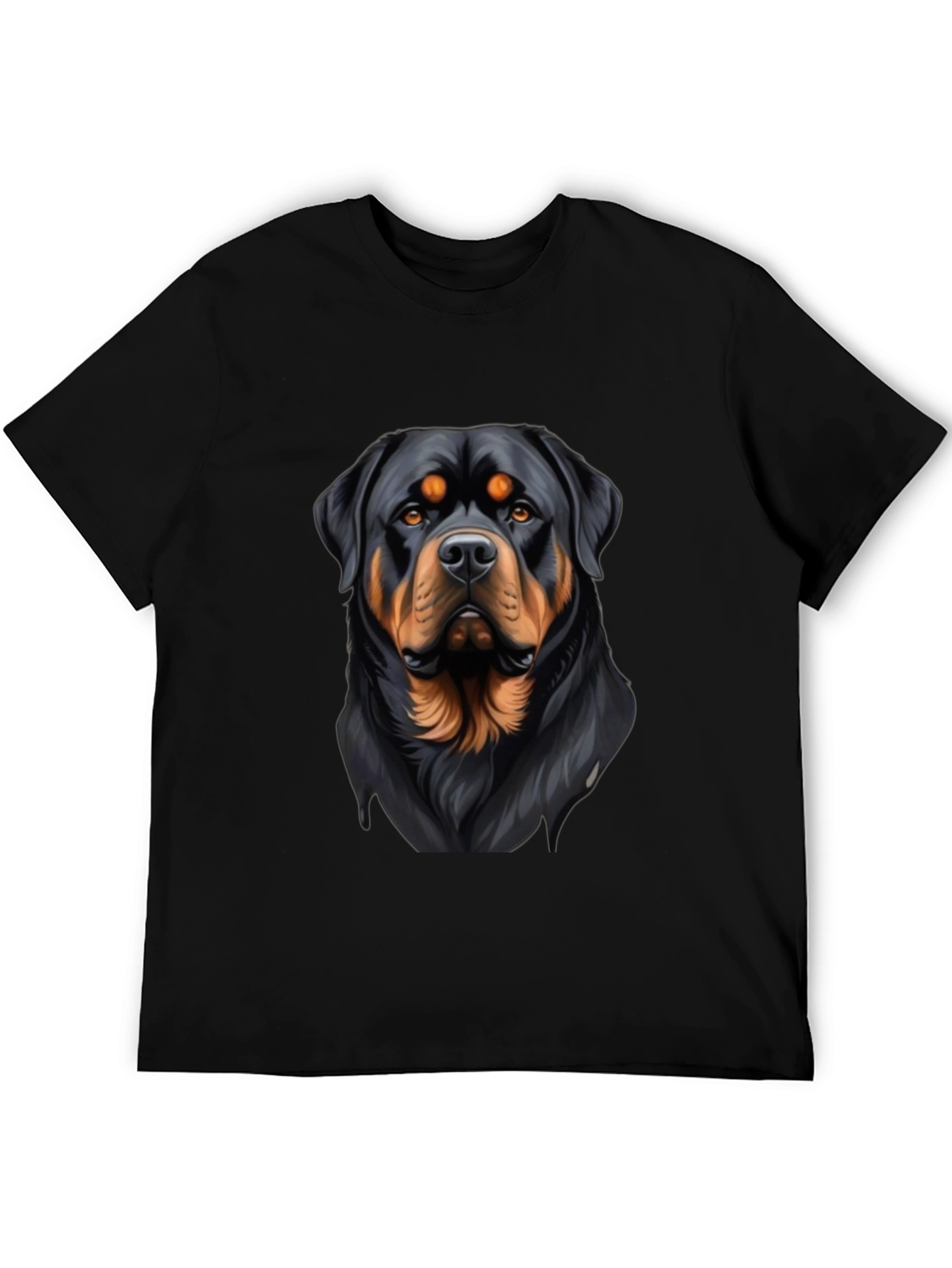 Rottweiler Dog Graphic Print Black T-Shirt