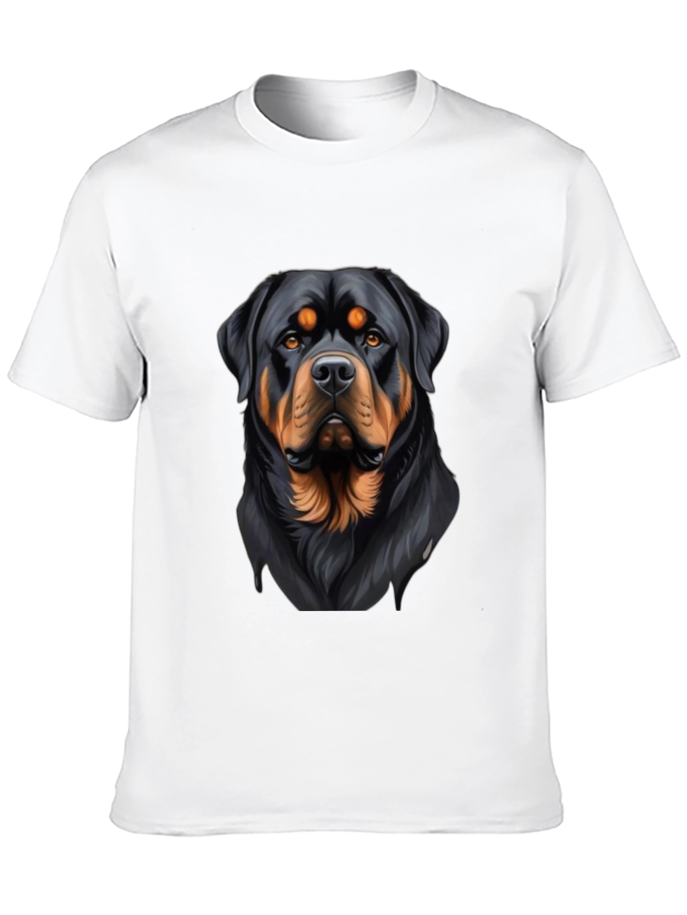 Rottweiler Dog Graphic Print Black T-Shirt