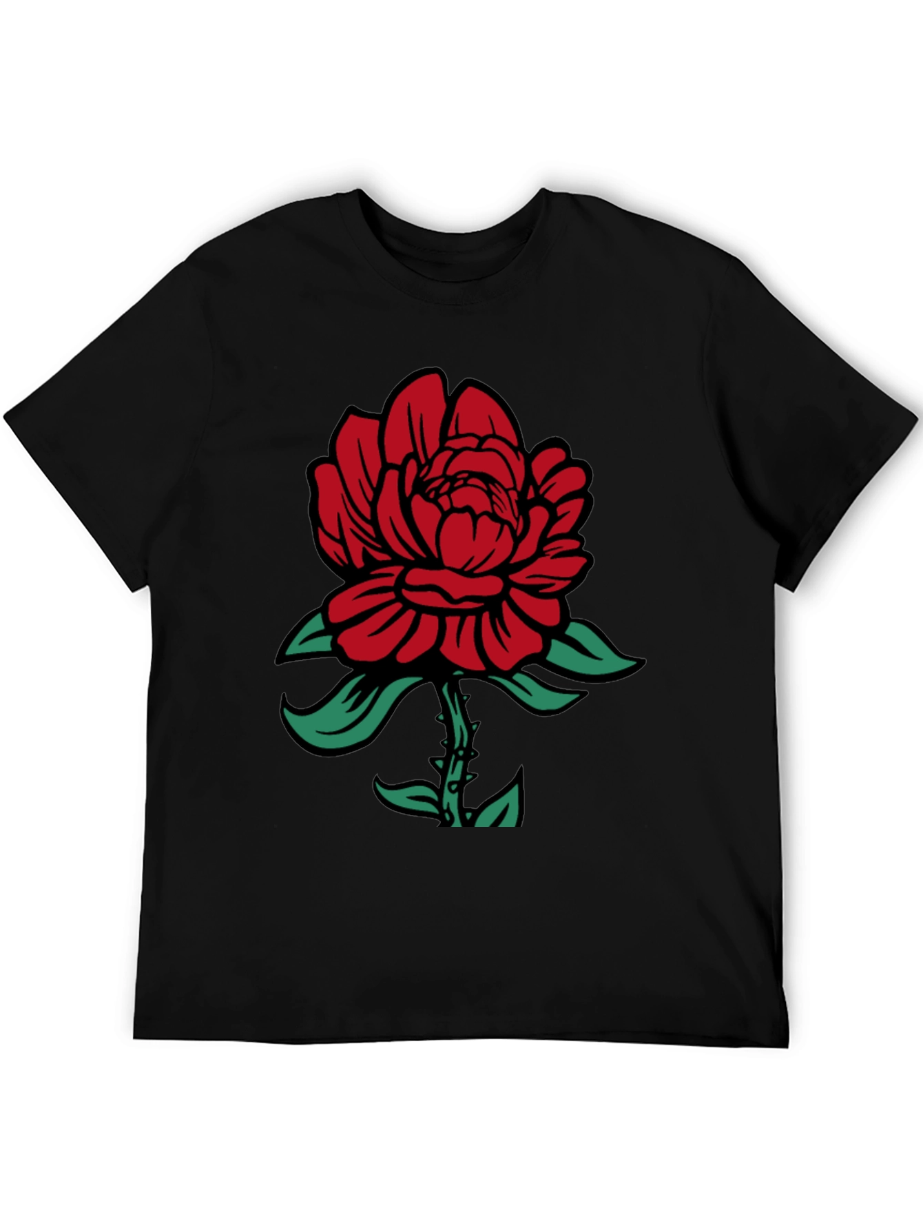 Rose Graphic T-Shirt - Black