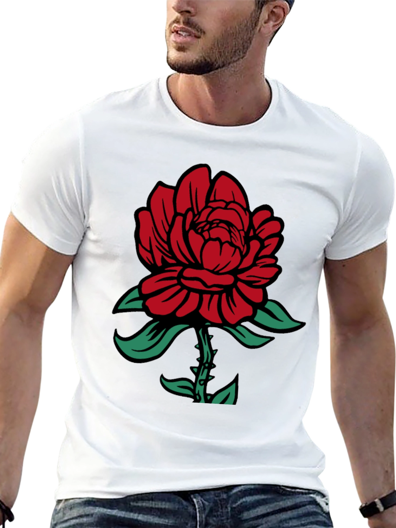 Rose Graphic T-Shirt - Black