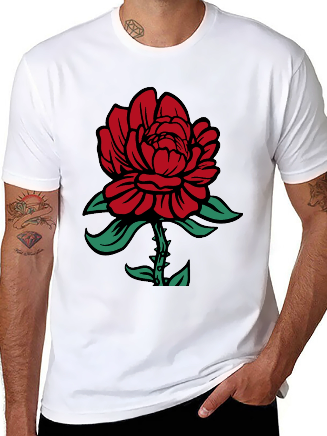 Rose Graphic T-Shirt - Black