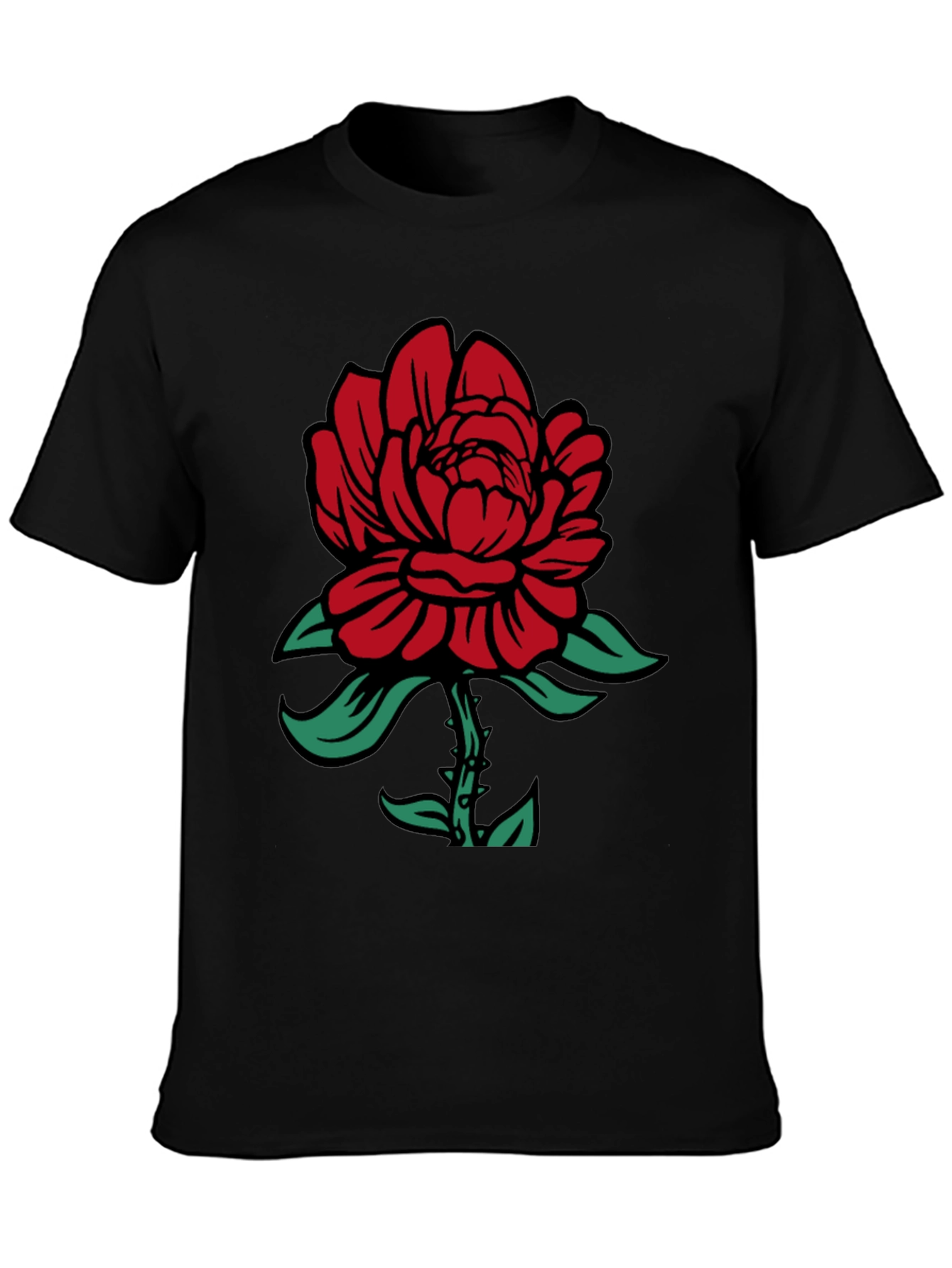 Rose Graphic T-Shirt - Black