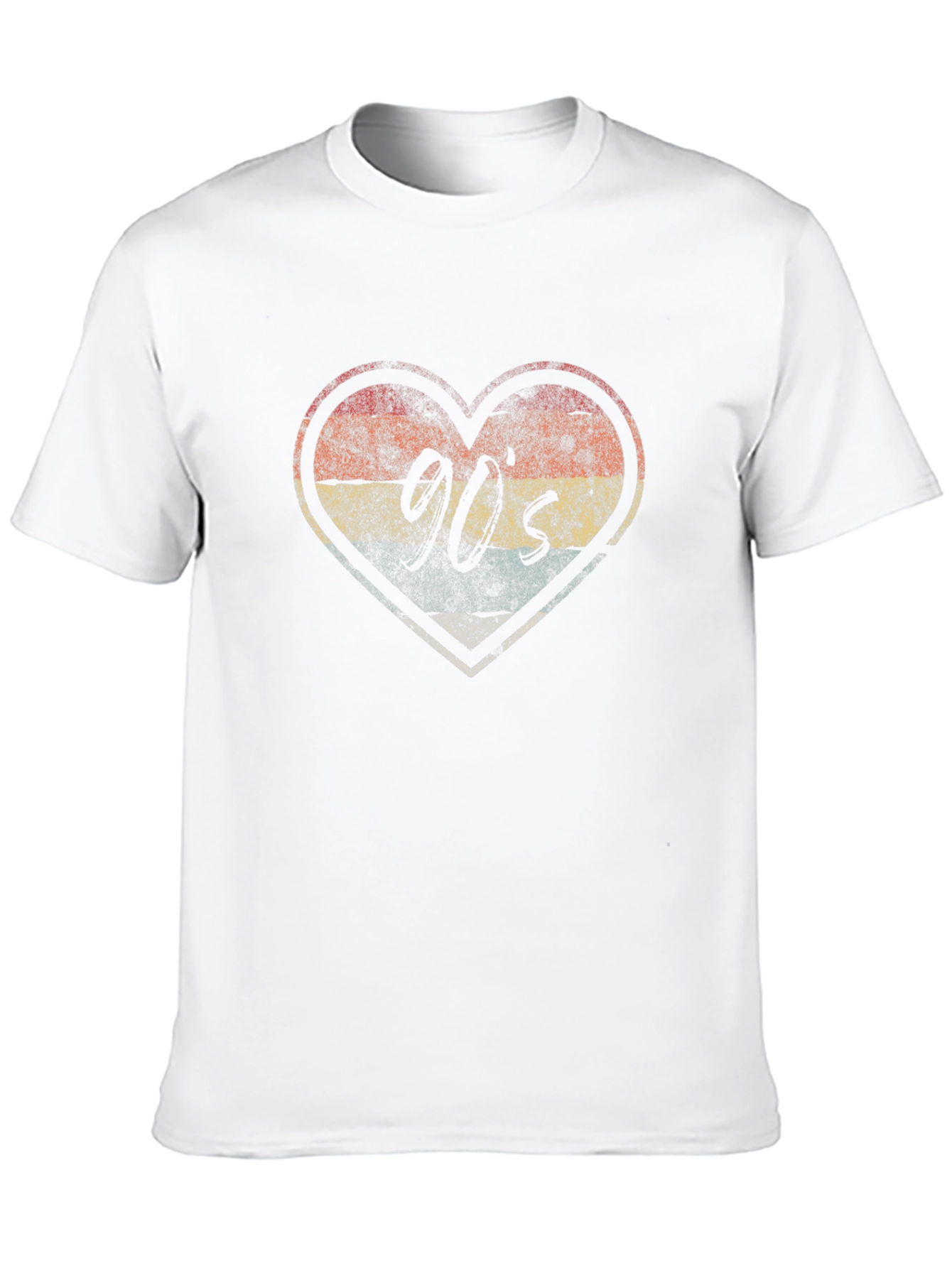 Retro 90s Heart Graphic Tee - Black Cotton Blend