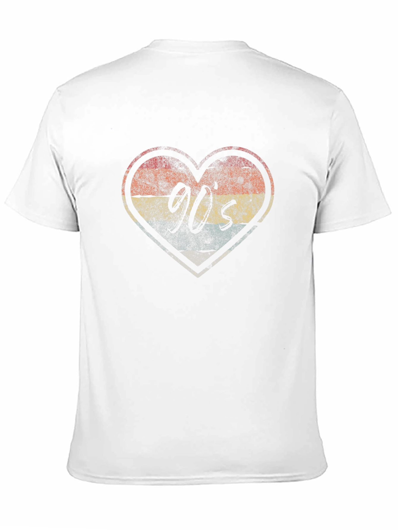 Retro 90s Heart Graphic Tee - Black Cotton Blend