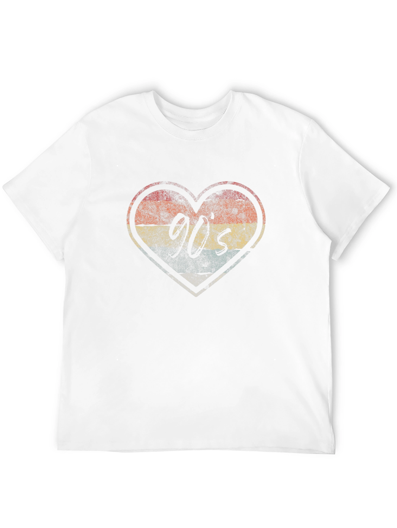 Retro 90s Heart Graphic Tee - Black Cotton Blend
