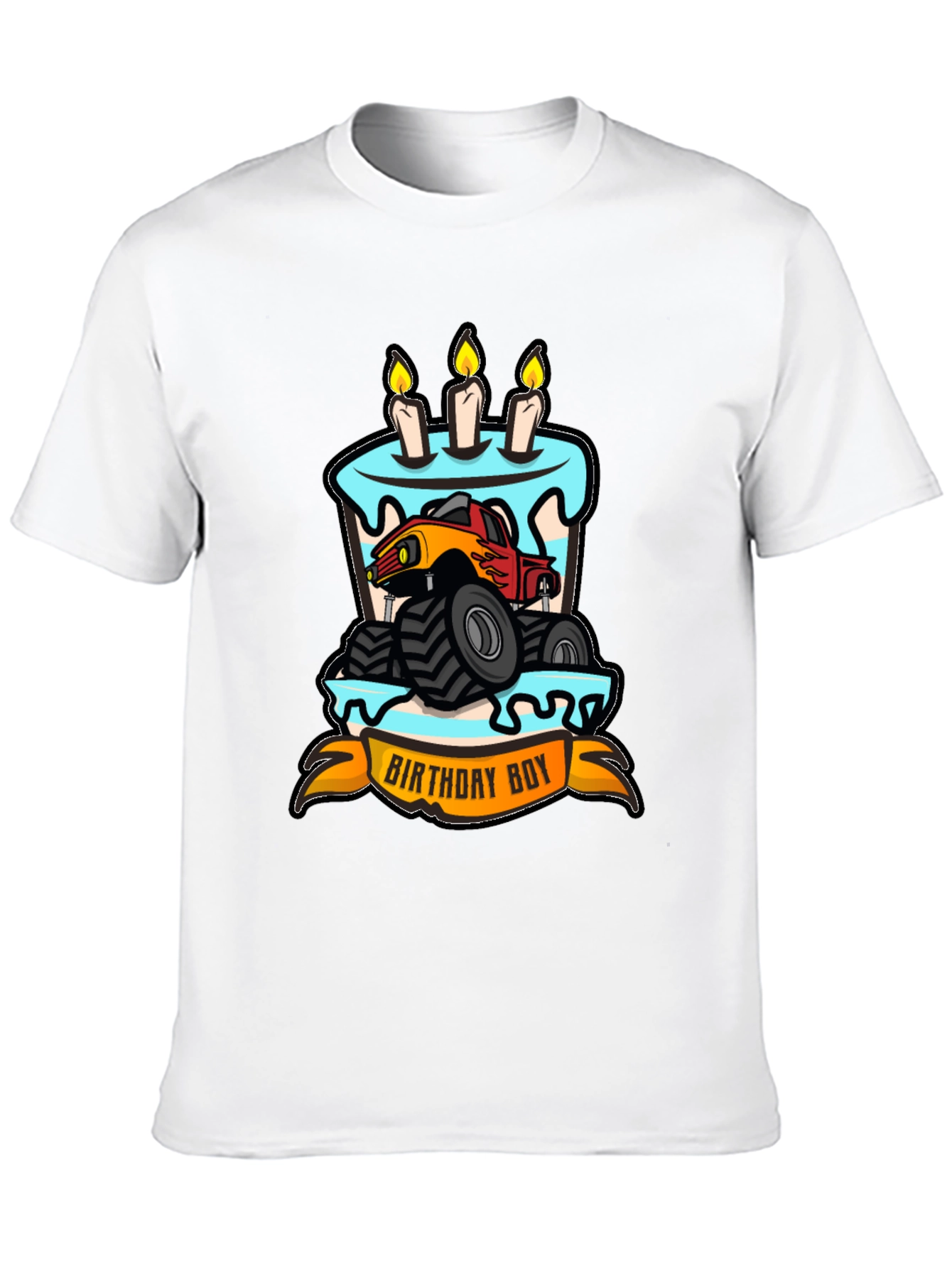 Birthday Boy Monster Truck Cake T-Shirt