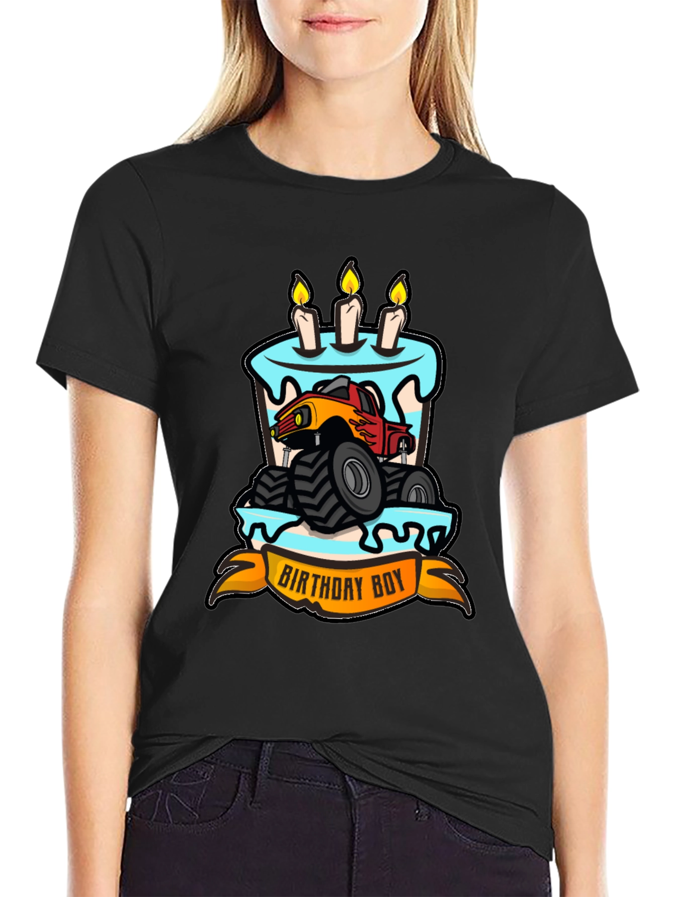 Birthday Boy Monster Truck Cake T-Shirt