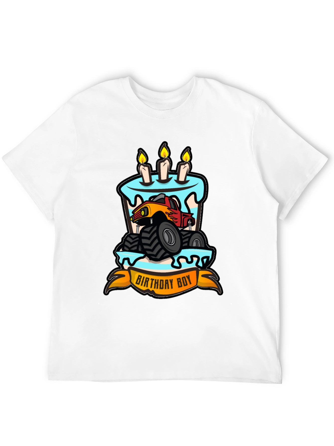 Birthday Boy Monster Truck Cake T-Shirt