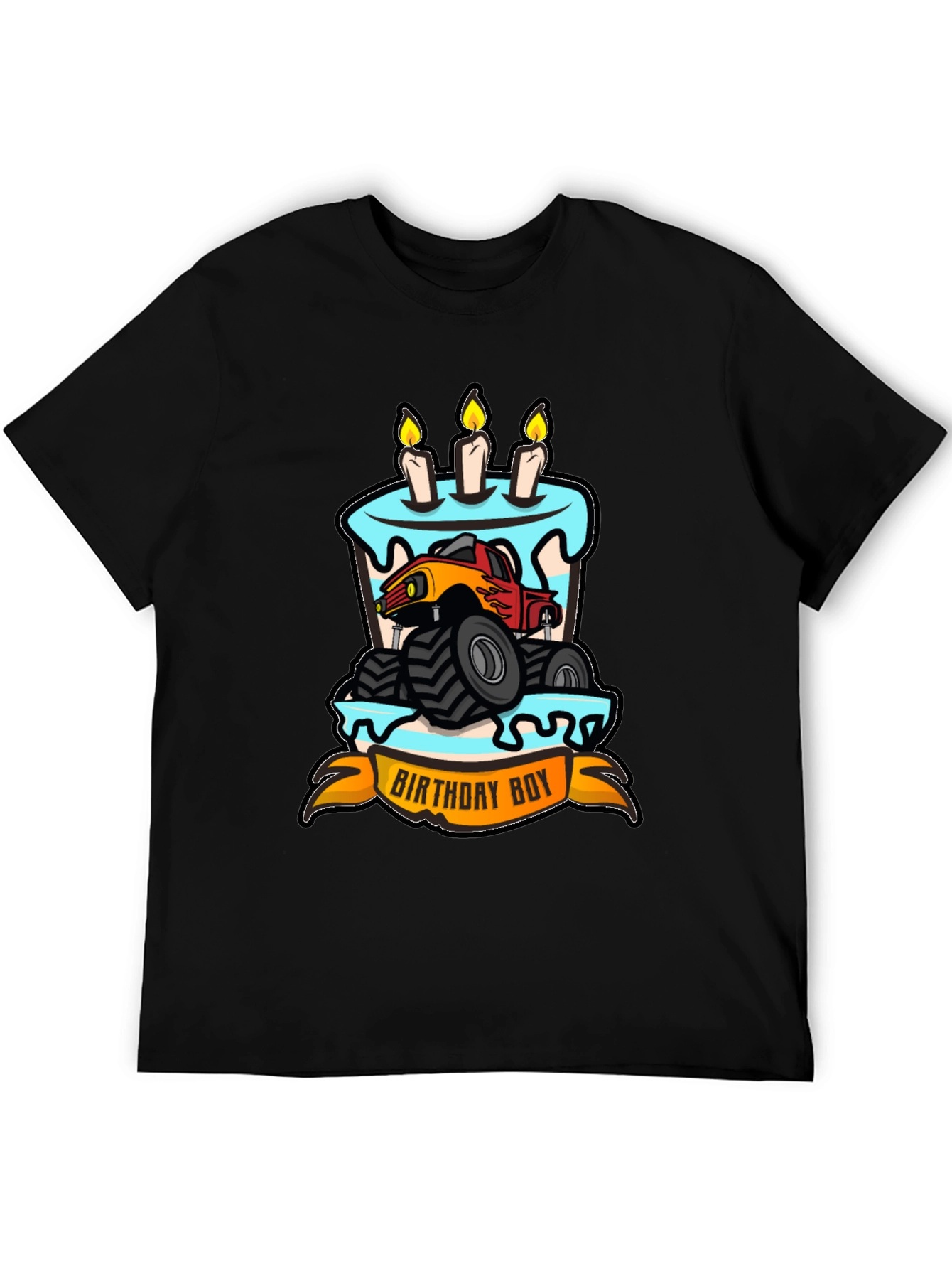 Birthday Boy Monster Truck Cake T-Shirt