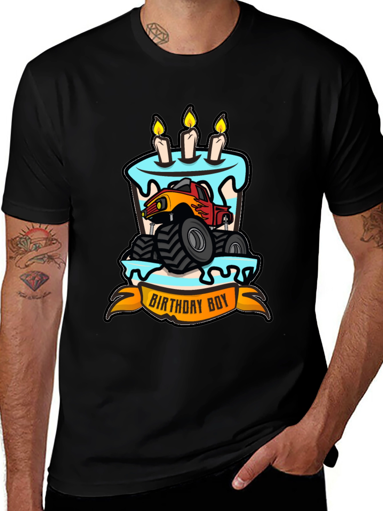 Birthday Boy Monster Truck Cake T-Shirt