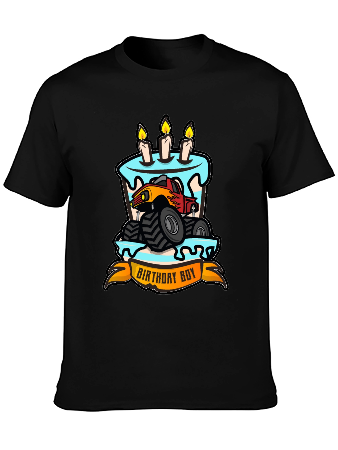 Birthday Boy Monster Truck Cake T-Shirt