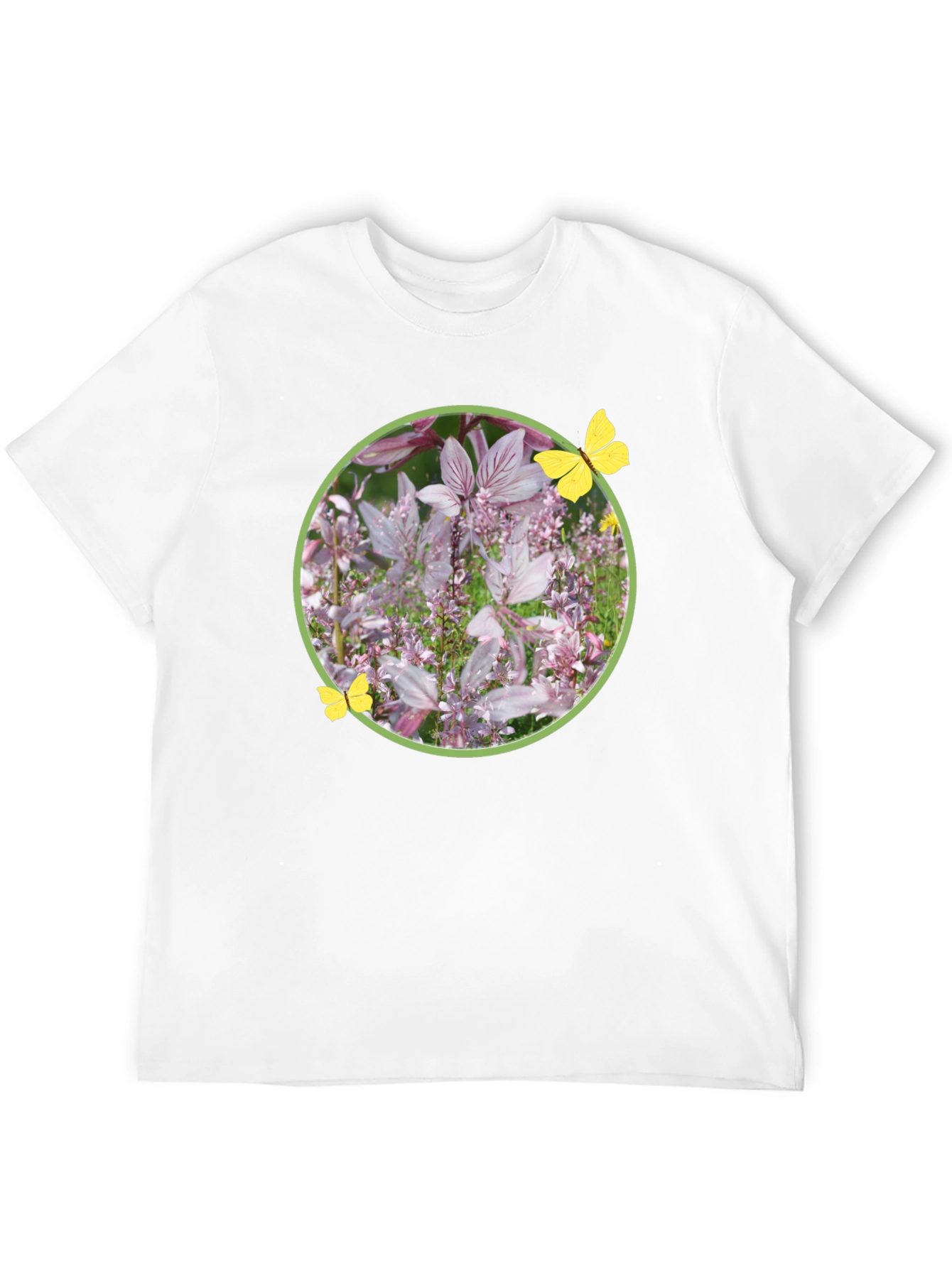 Floral Butterfly Graphic Tee - Stylish Black T-Shirt