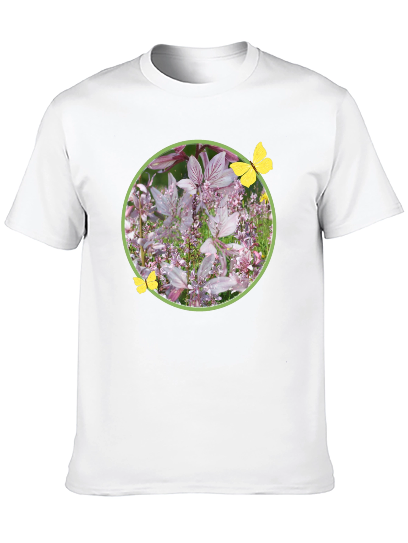Floral Butterfly Graphic Tee - Stylish Black T-Shirt