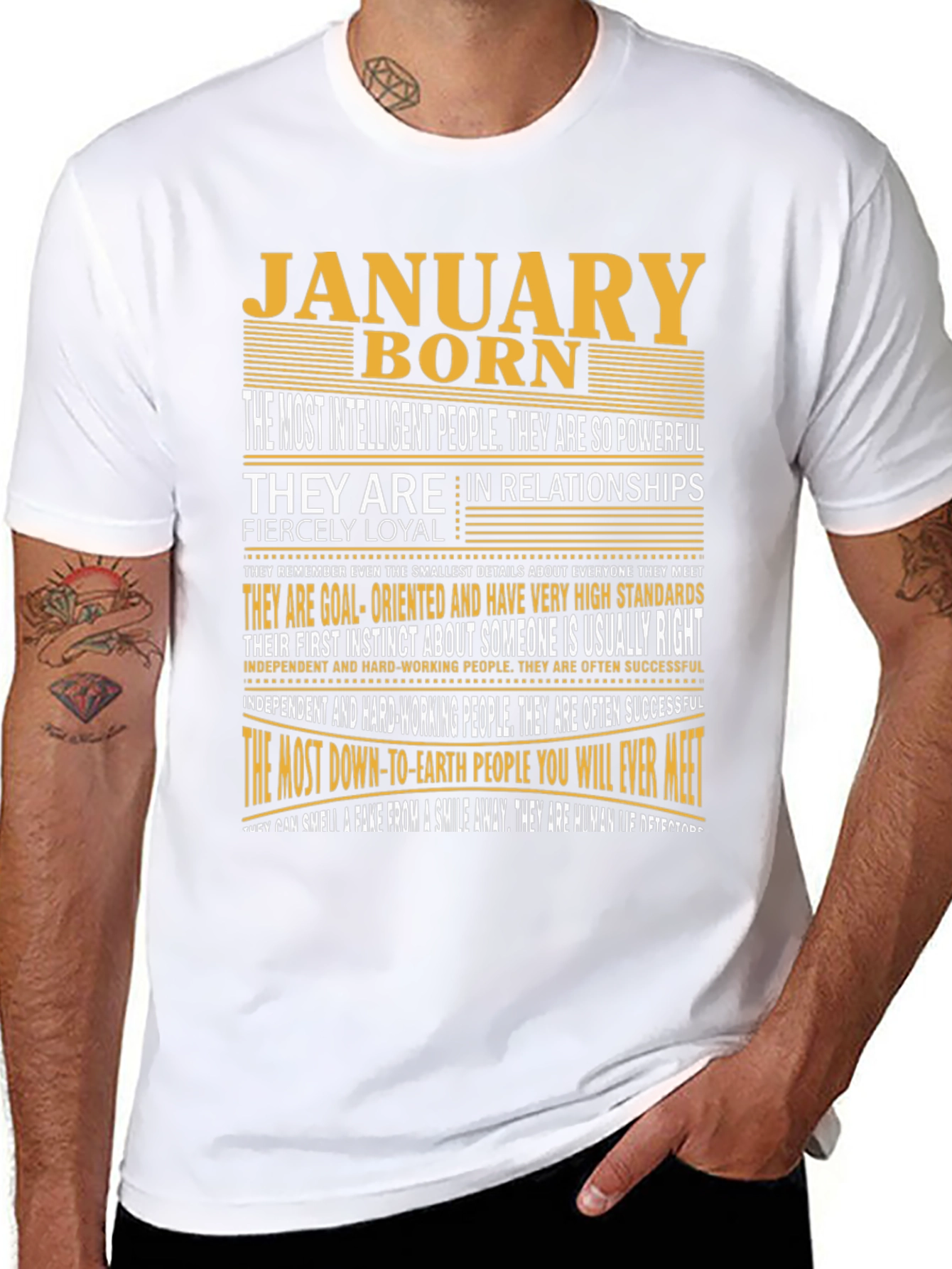 January Born T-Shirt - Intelligent Loyal and Powerful